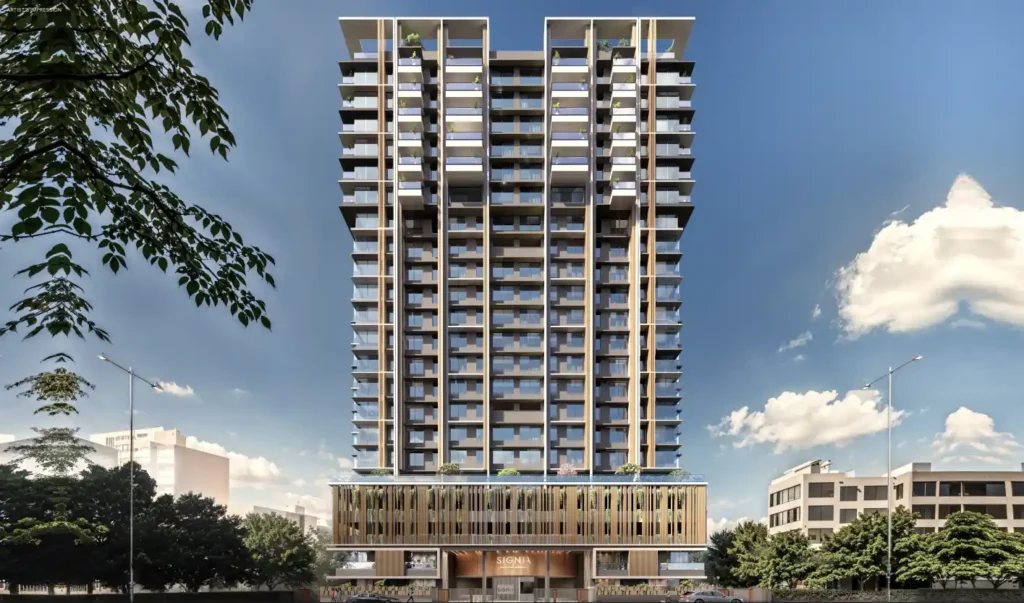 Modern High-rise Residential Building Rendering