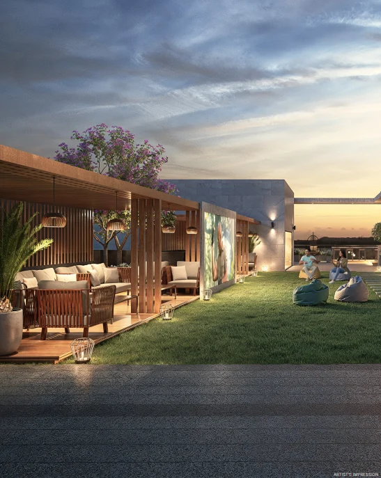 Outdoor Rooftop Cinema Lounge